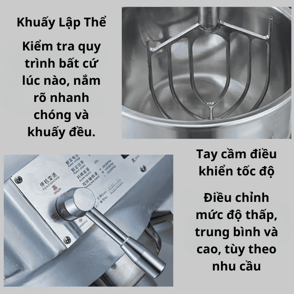 Máy trộn bột 60L B60M - hình 3